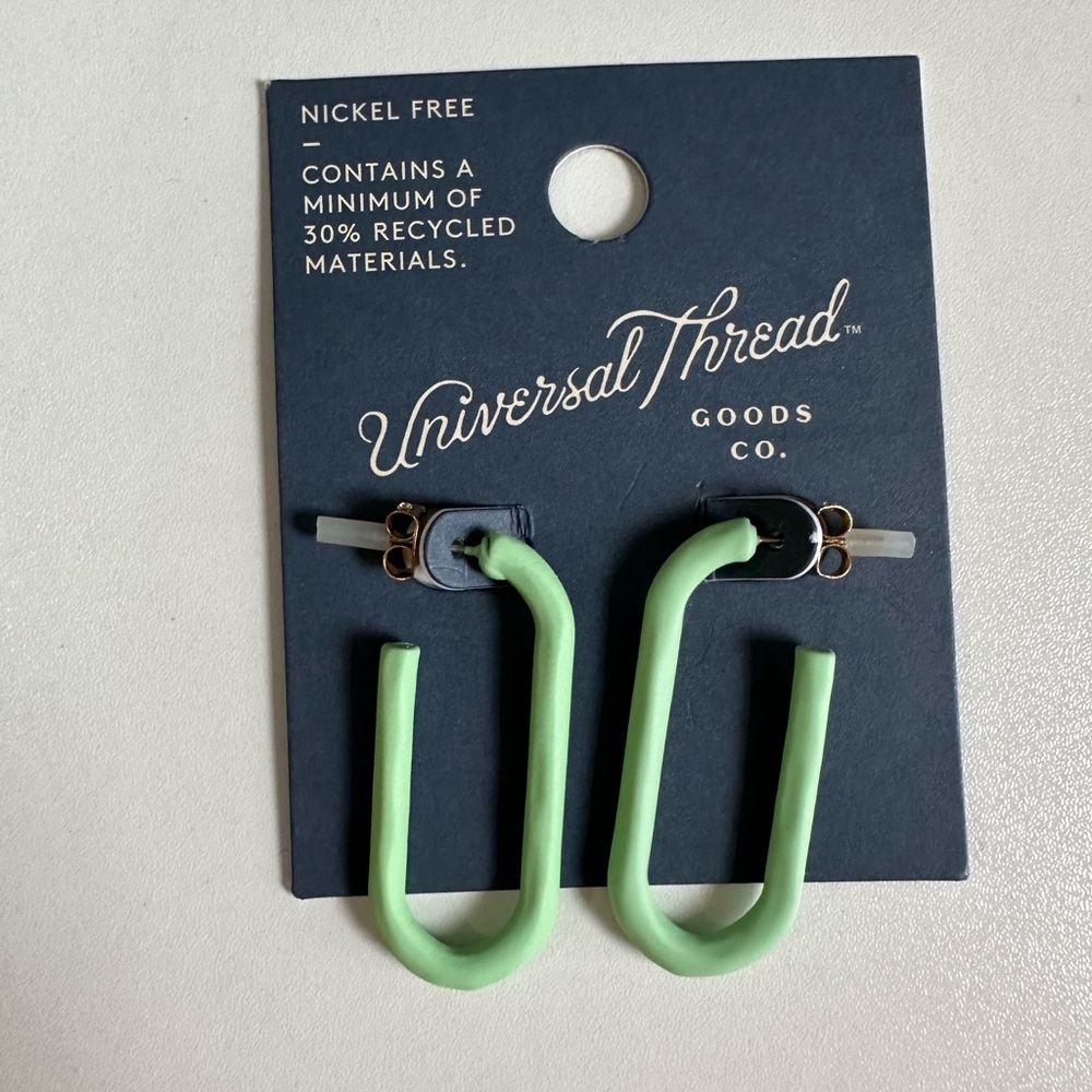 Universal Thread Mint Green Hoop Earrings